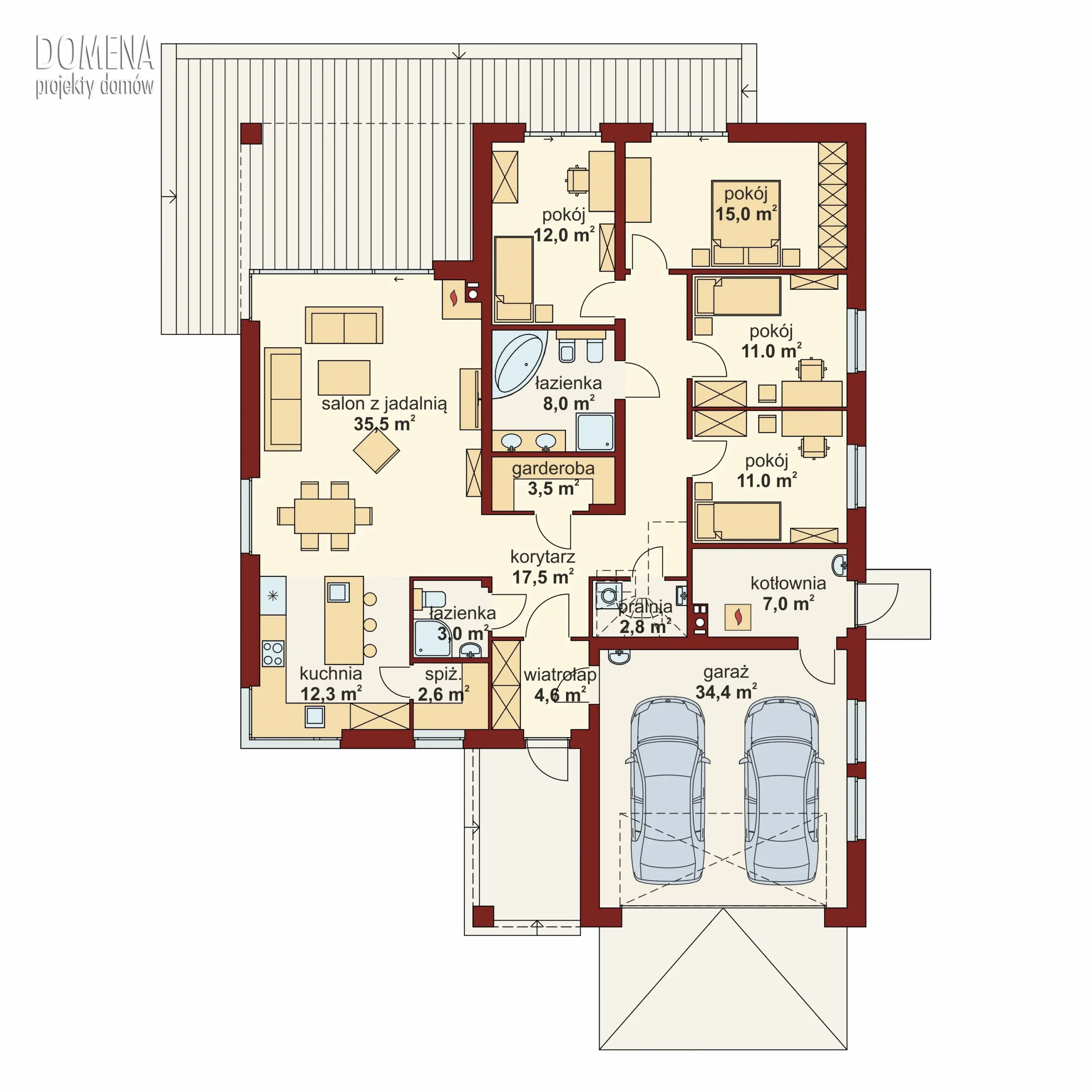 DOMENA 125 B – rzut parteru DOMENA 125 B – rzut parteru